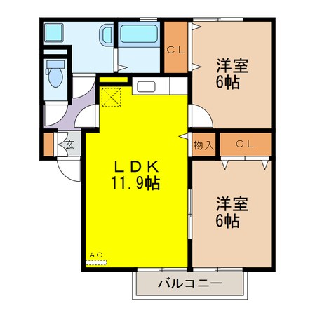 ウィルモア黒田 A棟の物件間取画像